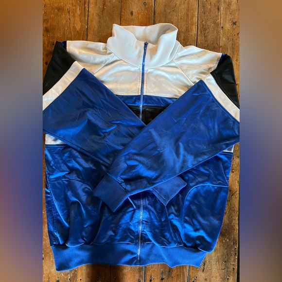 Vintage, Cheetah Sport by Mervyns, Blue, White and Black, Full Zip Track Jacket - Picture 3 of 4